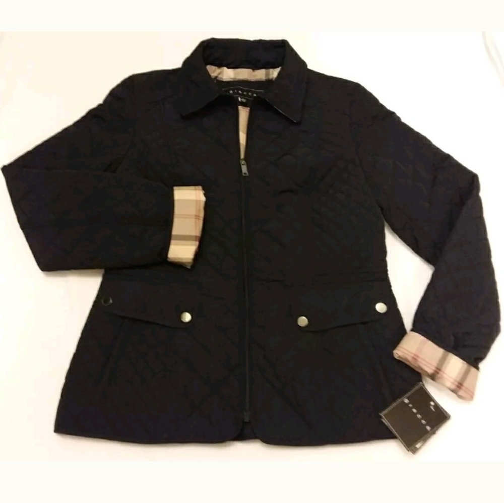 $89 Giacca Women's Small Quilted Jacket Ink Navy